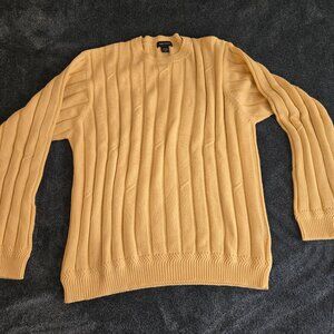 Nautica Sweater Cable Knit Chunky Yellow Size XL S14000 Yacht Sailing